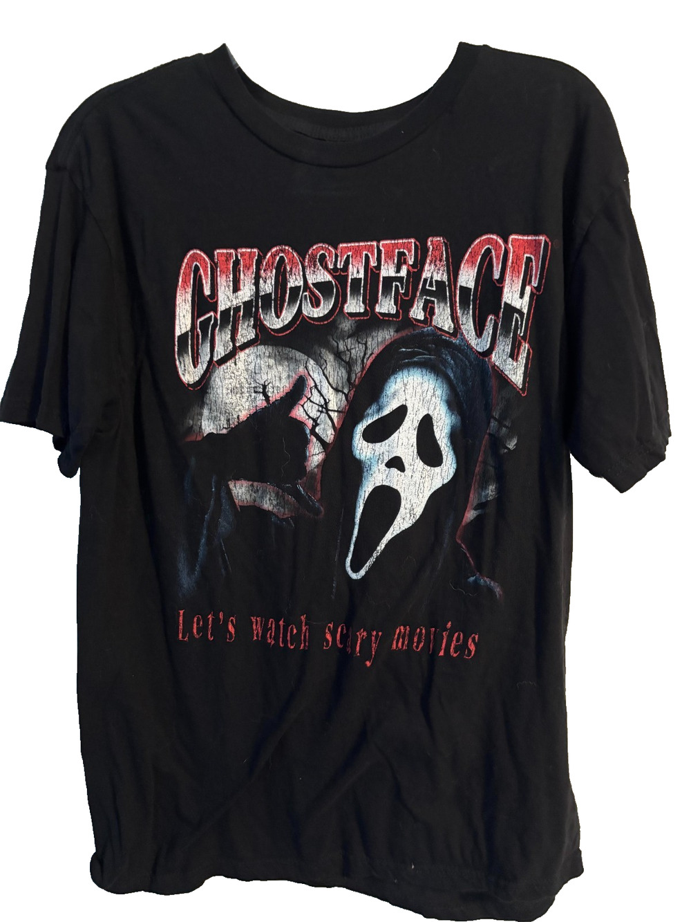 Ghost Face Scream Lets Watch Scary Movies Horror Graphic T-Shirt Changes L